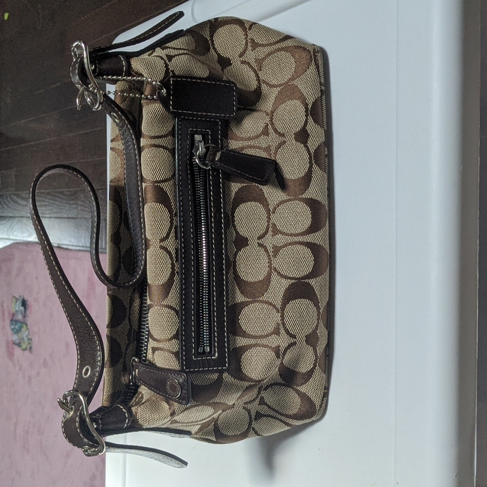 Coach Signature 6044 Mini Satchel Canvas Small Handbag Purse